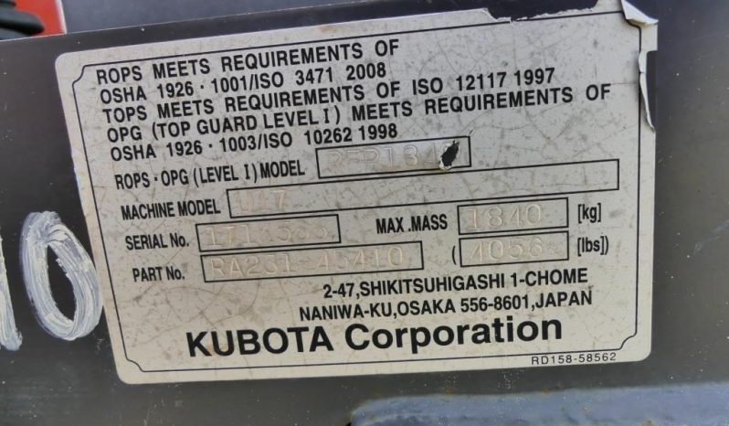 
								2018 Kubota U17 Mini Excavator full									